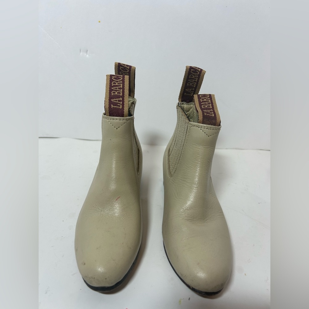 La Barca Youth Toddler Ankle Boots 8.5 Color Bone Leather Botines Charros Joven